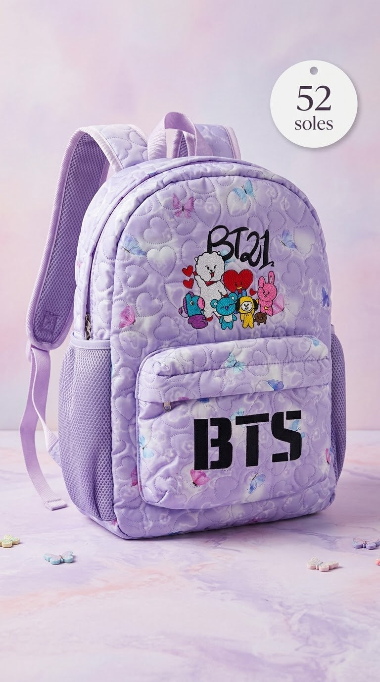 Mochila de BTS violeta